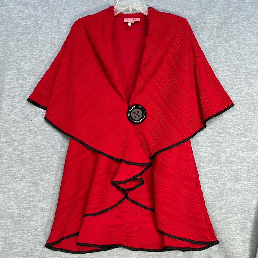 COME N SEE Holiday Christmas  Valentines Classic Big Button Warm Washable Cape